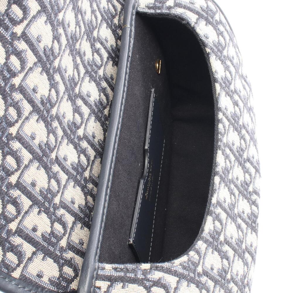 Dior Boy Oblique Jacquard Shoulder Bag Canvas Leather Navy Blue Gray - Picture 3 of 6